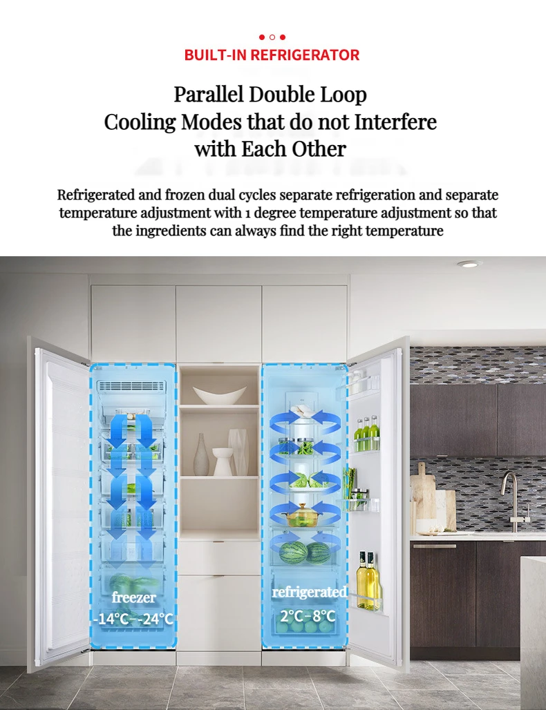 Ascoli Builtin Refrigerator 305l Refrigerated 230l Frozen Aircooled