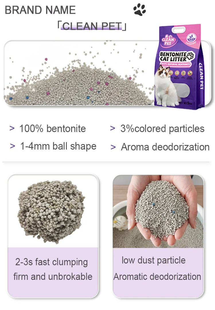 Best Selling Pet Supplies Factory Clean Bentonite Cat Sand Cat Litter