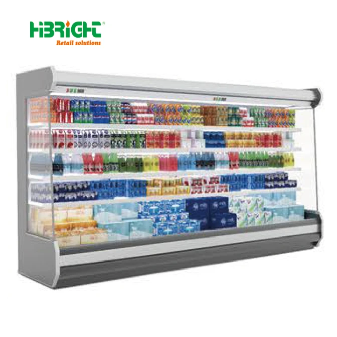 5-Shelf Beverage Display Refrigerator for Supermarkets - Open Chiller Without Door