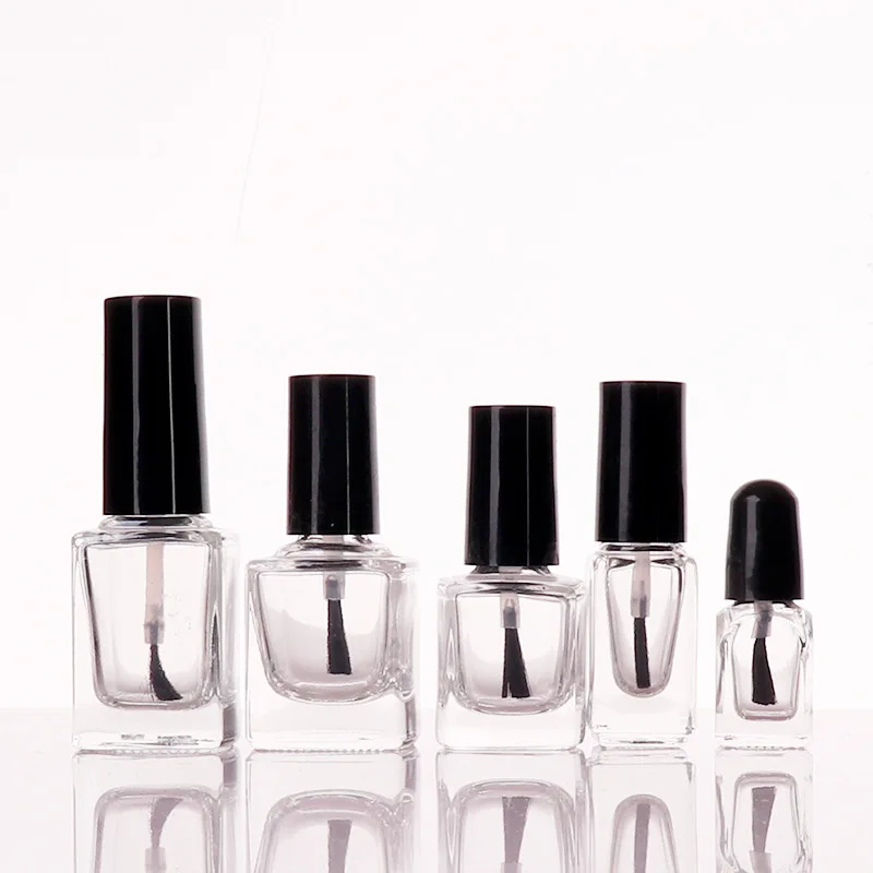 Clear Ready To Ship Custom Color Logo Printing Nail Polish Glass Bottle