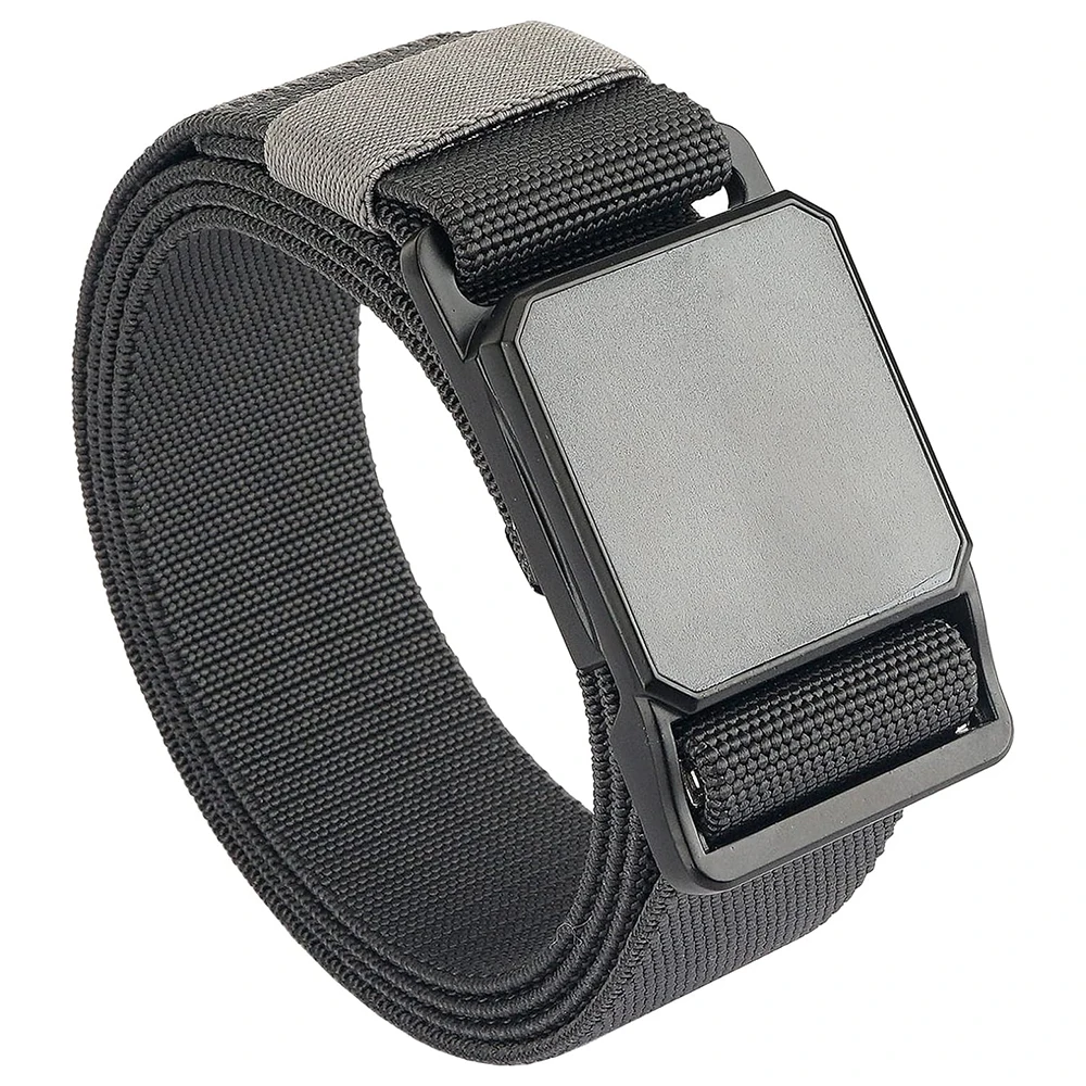 Wear-resistant Tactical Elastic Belts Men Quick Release Magnetic Buckle Stretch Webbing Heavy Duty Work Golf Belt