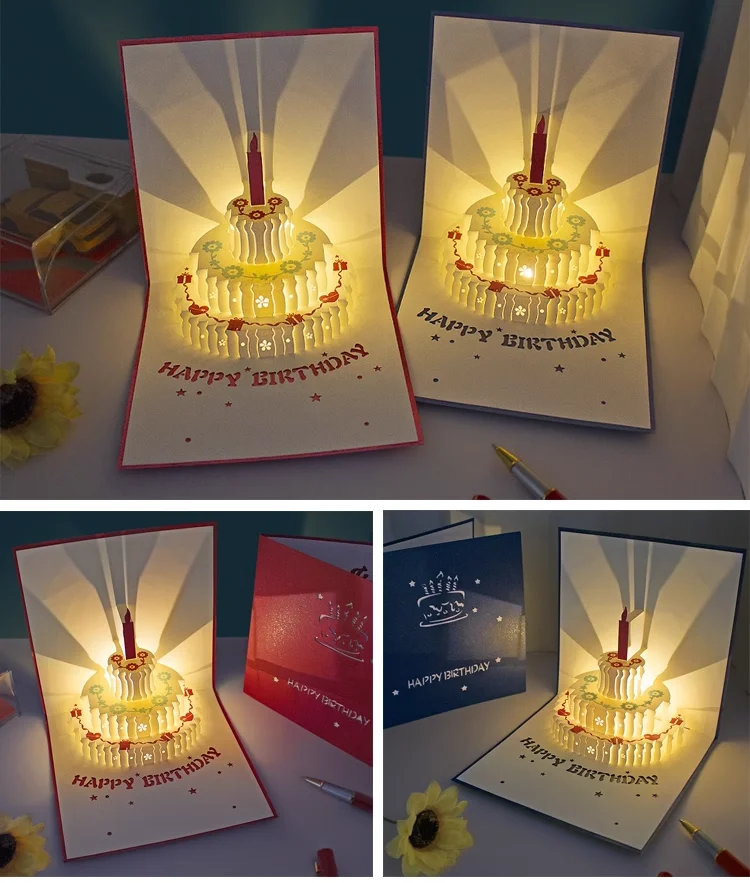 3D Happy Birthday Cards - Pop up with Music & Light