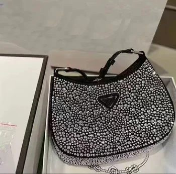 New designer luxury genuine leather small armpit bags underarm handbag with brand letter logo purses
