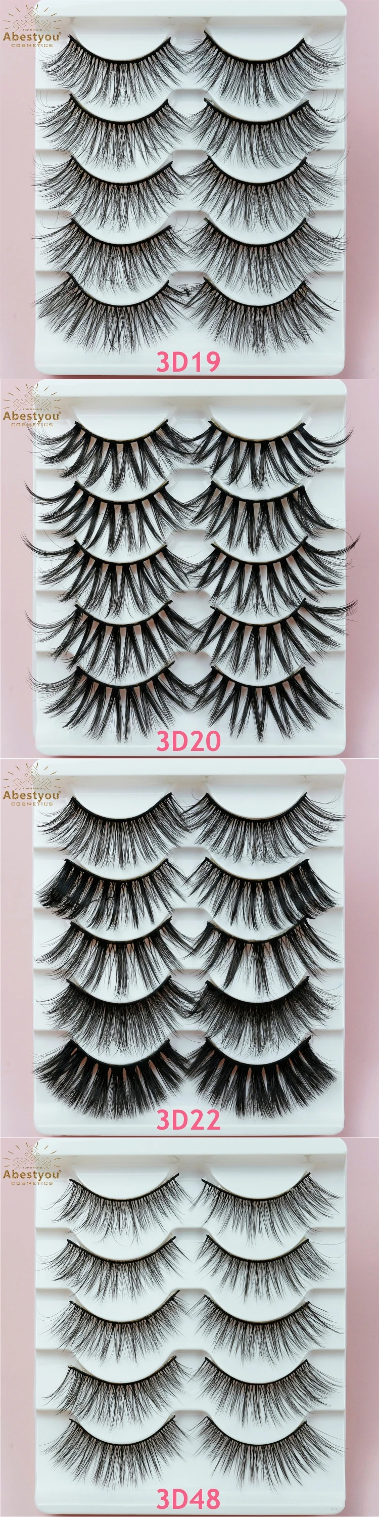 Abestyou Premium Quality Handmade 3D Faux Mink Full Strip Eyelashes ...