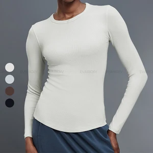 High Quality Women Quick Drying Long Sleeves T Shirts Skin Friendly Soft Breathable Casual Sports Fitness Top Womens Yoga Wear