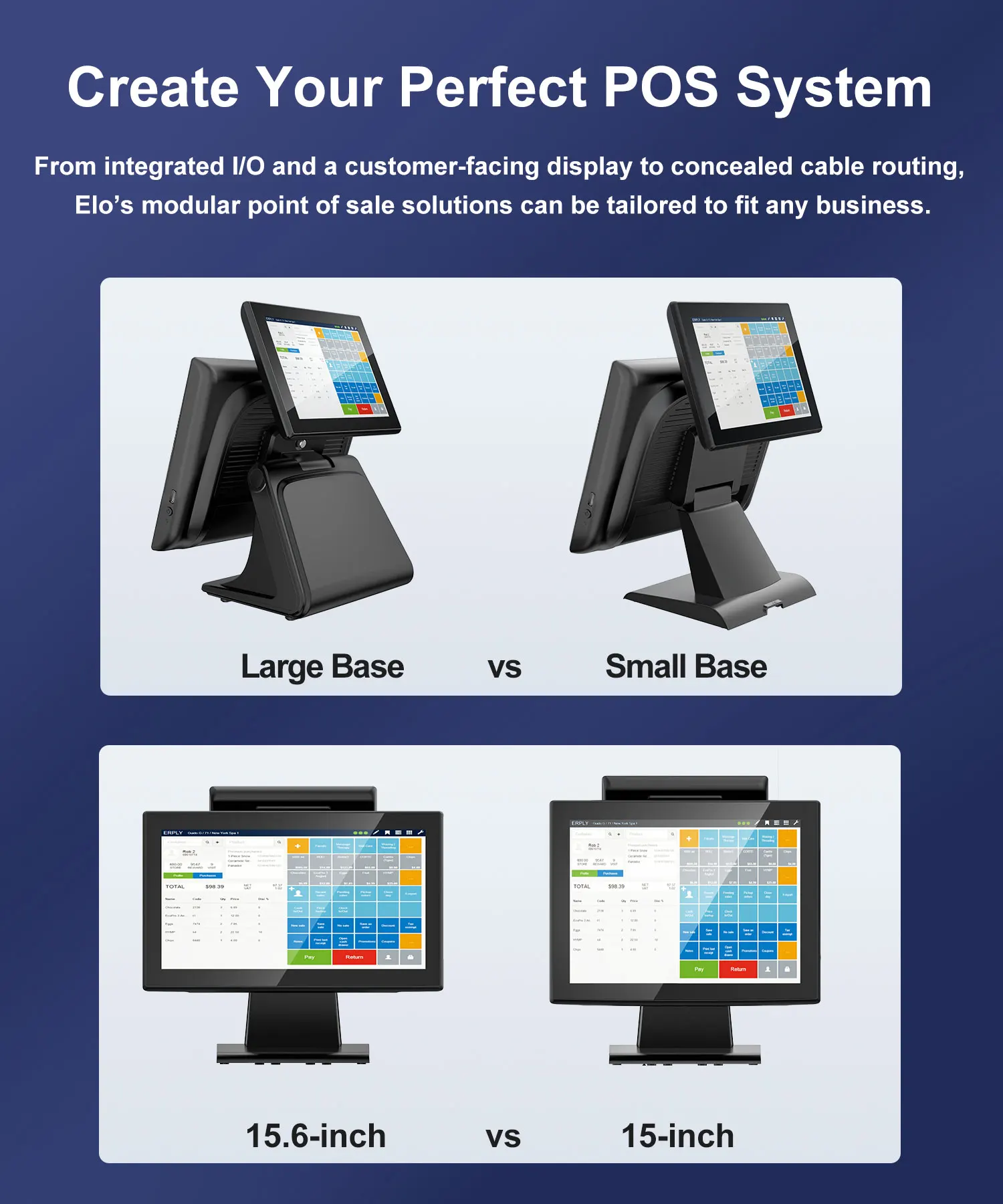 Micropos Best Quality 15'' touch screen POS system all in one Touch Pos ...