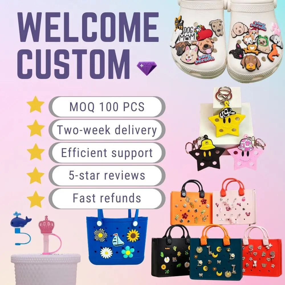 Hot Sale Wholesale Animals Shoe Charm PVC Rubber Custom Pets Cats Family  Mom Sneakers Clogs Accessories Shoe Charms Sayings Bulk