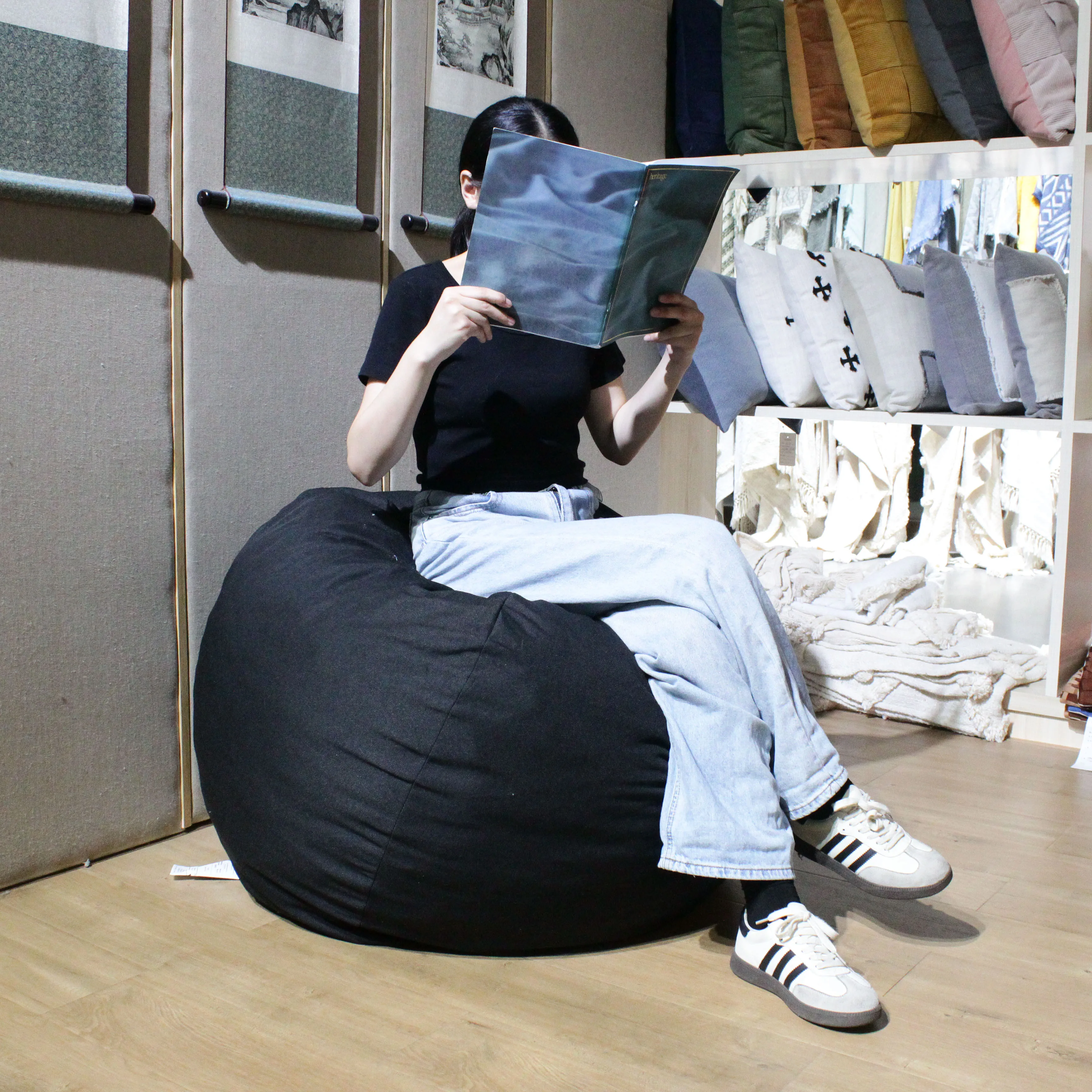 Luxury Spun Poly Shredded Foam Bean Bag Shredded Foam Chair Large Lazy