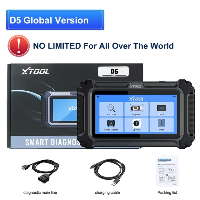  D5 Car Diagnostic Tool OBD2 Scanner PCM/TCM/ABS/SRS/EPB 5 Systems OBD2 Code Reader 9 Reset CAN FD FCA Engine Test Scanner
