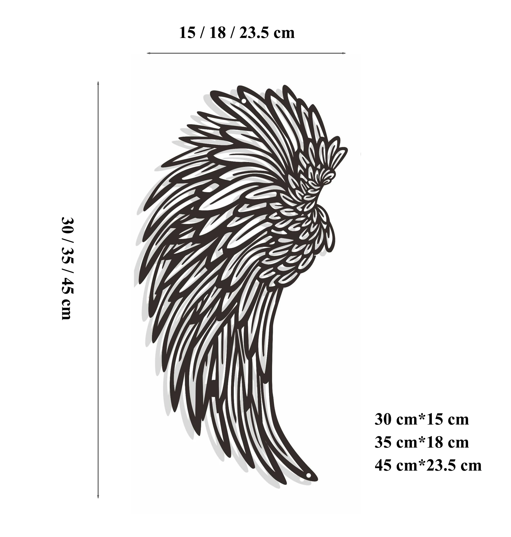 Nordic Wall Decor House 12 Inch Iron Angle Wings Metal Wall Art Home