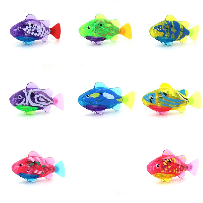 2023 Interactive Swimming Robot Fish Toy for Cat Dog With LED Light Cat Toy