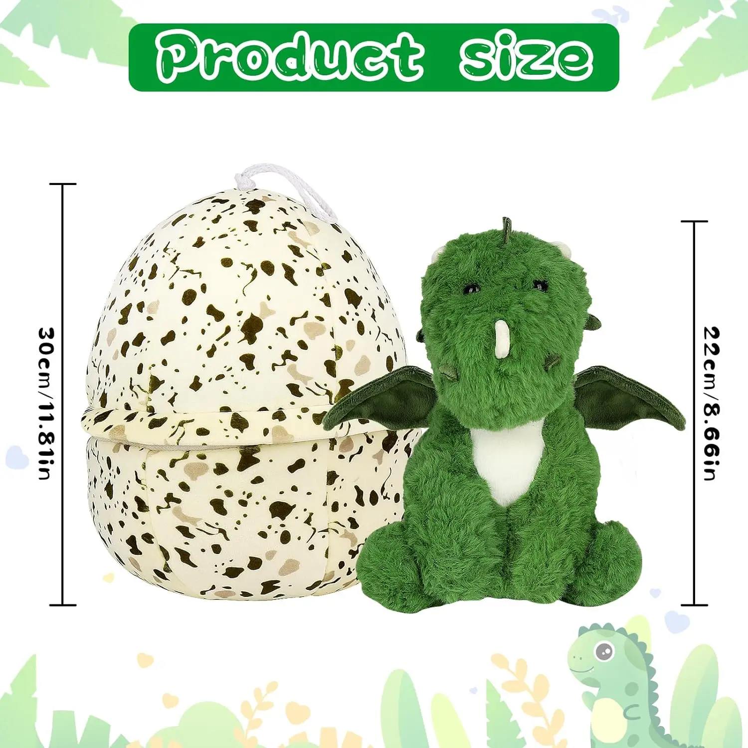 2 in 1 Cartoon Cute Dinosaur Hatching Egg Stuffed Animal Peluche Pillow Doll Toy Kawaii Soft Dinosaur Plush Figure Toy for Gift