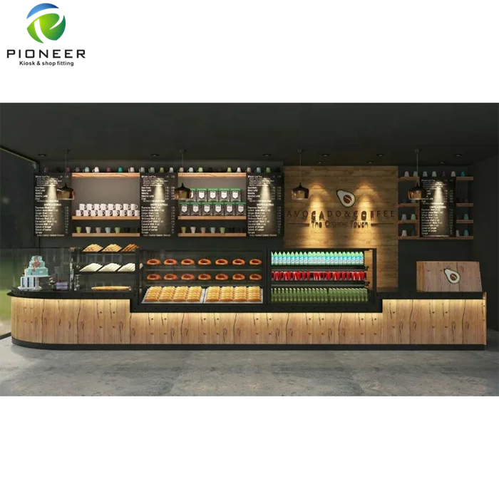 Pioneer New Design Wooden Display Counters Design for Coffee Shop Furniture