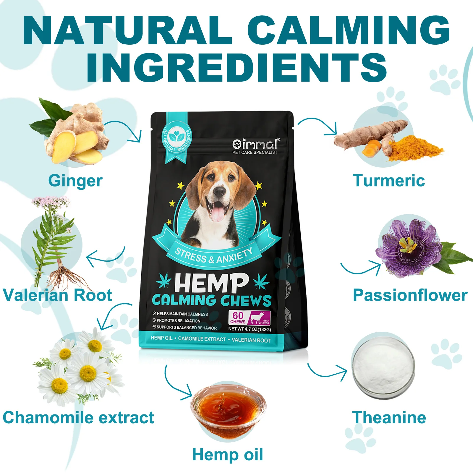 Private Label Organic Pet Food Treats 60 Soft Chews Beef Flavor Dog