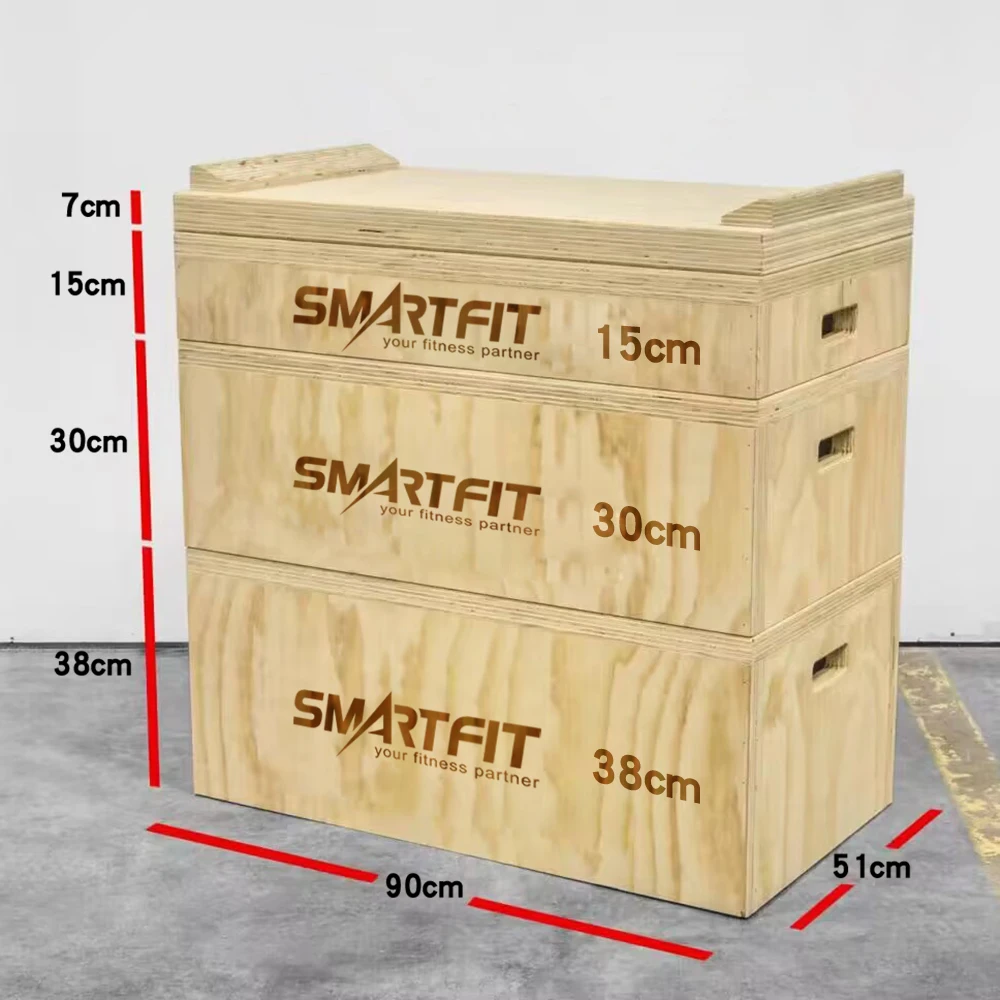Smartfit Weightlifting Platform Wooden Stackable Jerk Blocks Boxes