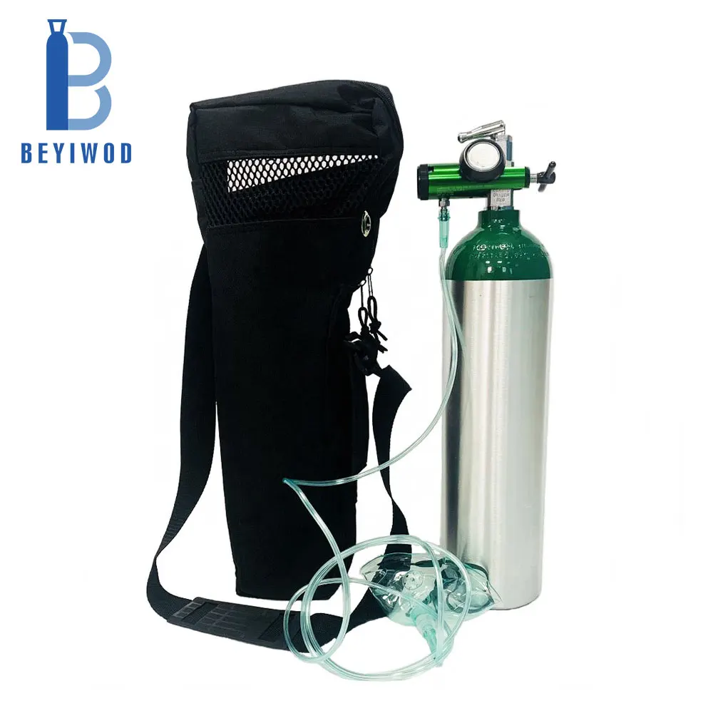 Mini Portable Medical M6 1L 2216psi Aluminium Botol Oksigen Silinder Gas dengan regulator dan tas