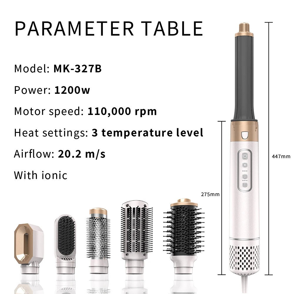 5 in One High Speed air Styler Cold and One Step Hair Dryer Hot air Blower Styler and Hot air Styler and Rotating