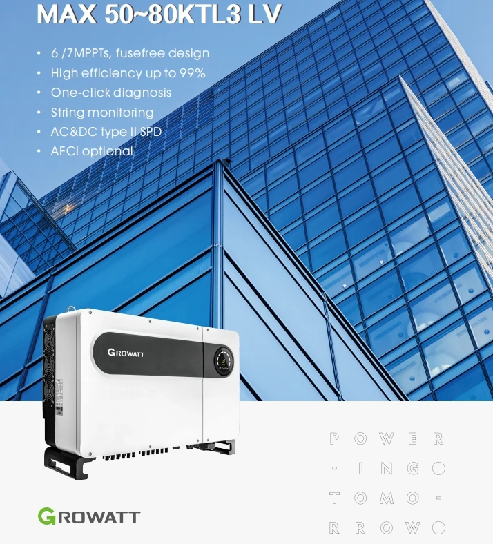 Growatt High Efficiency 99% String Monitoring AC&DC Type MAX 50~80Kw TL3 LV THREE PHASE on Grid Solar Power Inverter