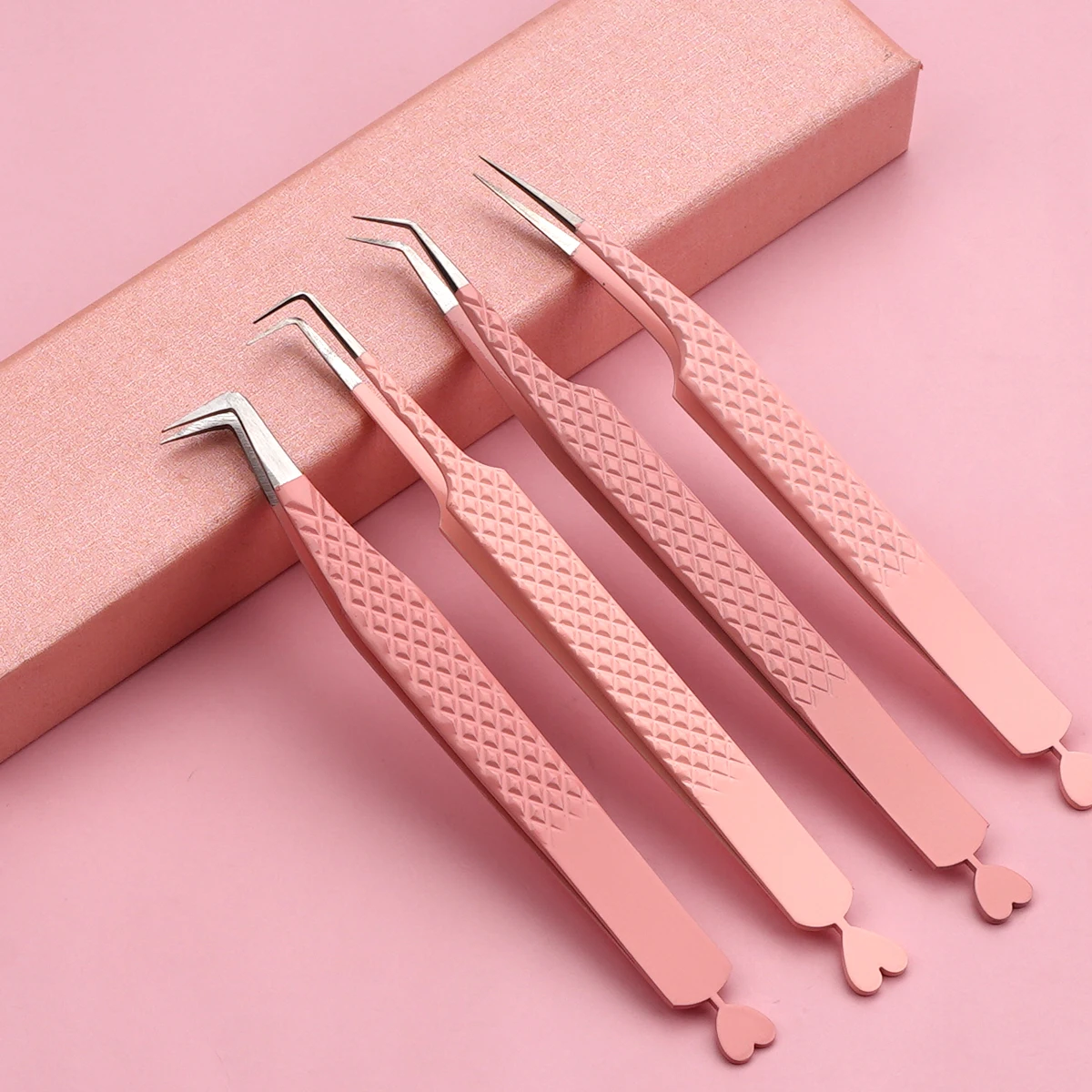 Lash Extension Supplies Customized Fiber Tip Tweezers Set For Eyelash