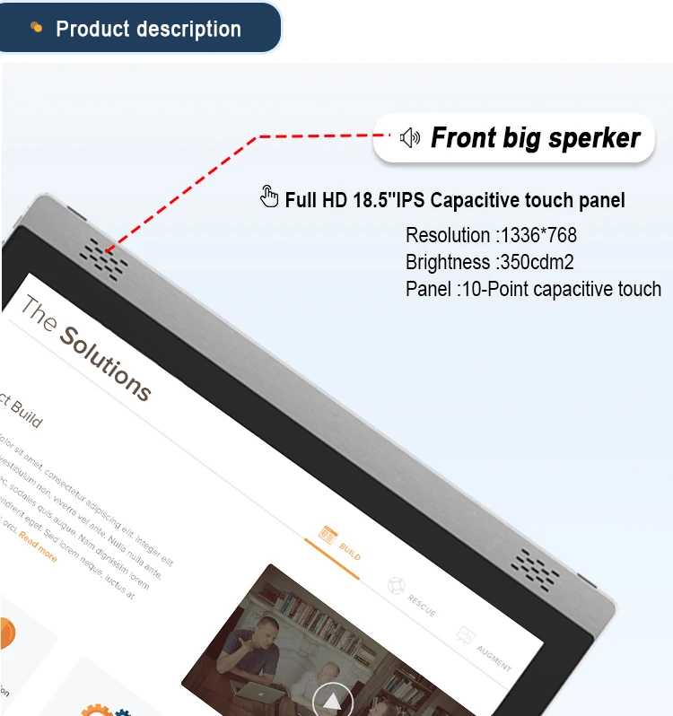 2022 Yc156nt Android 1920*1080 Full Hd 15 Inch Flush Mount Android