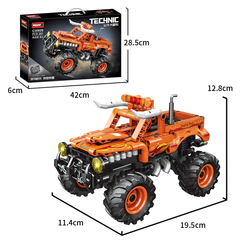 WOMA TOYS 2023 Kids Assembly Technic Sports Car Boy DIY Mechanical Gear Technical Pull Back Car Building Block Brick Gift Toy