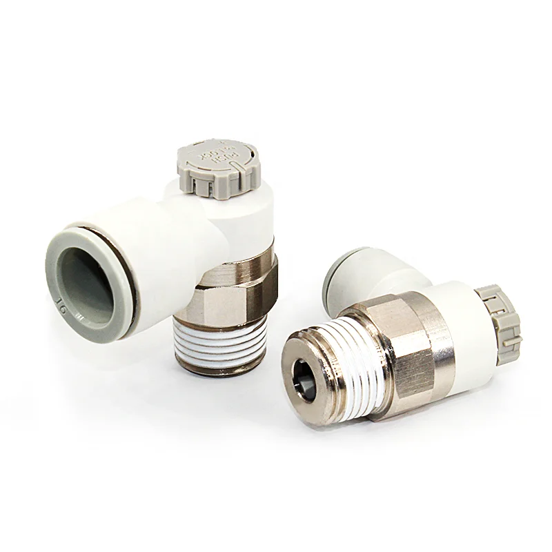 SMC Fitting Flow Control Valve AS1201F Rotary Locking Cylinder Speed Adjusting Connector Pneumatic Quick Coupling