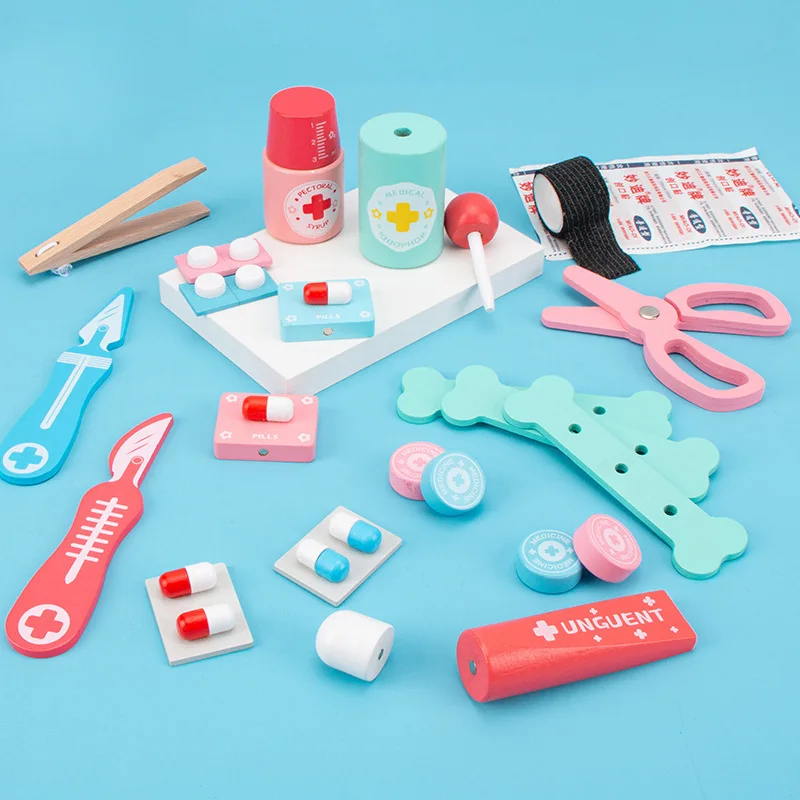Новинка 2022 имитация врача набор игрушек развлекательный детский маленький врач деревянная игровой домик медицинская коробка