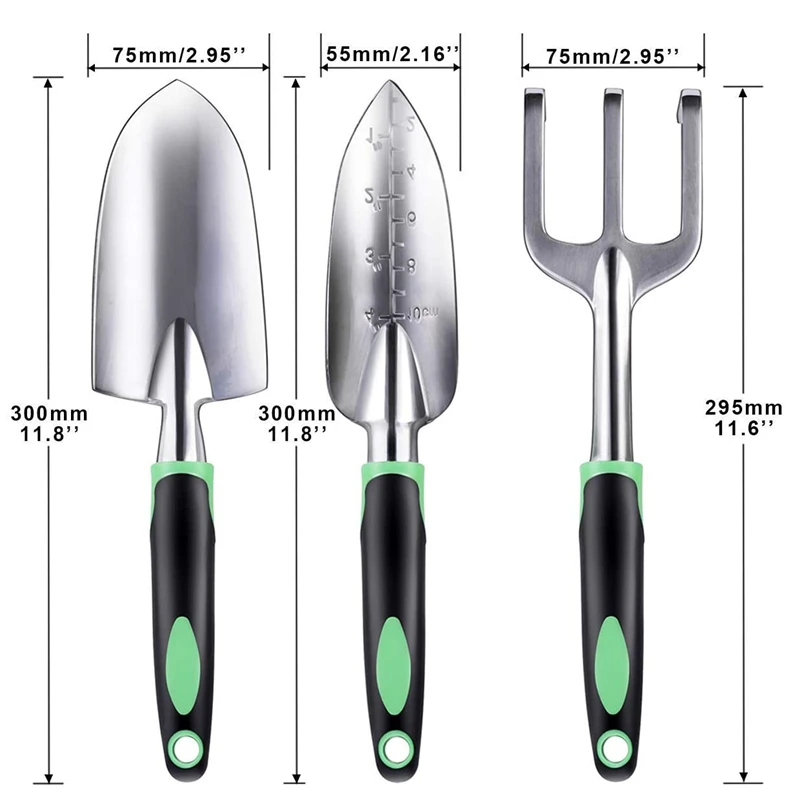 Customized 3 Pieces Heavy Duty Garden Hand Tools Trowel Transplanter 