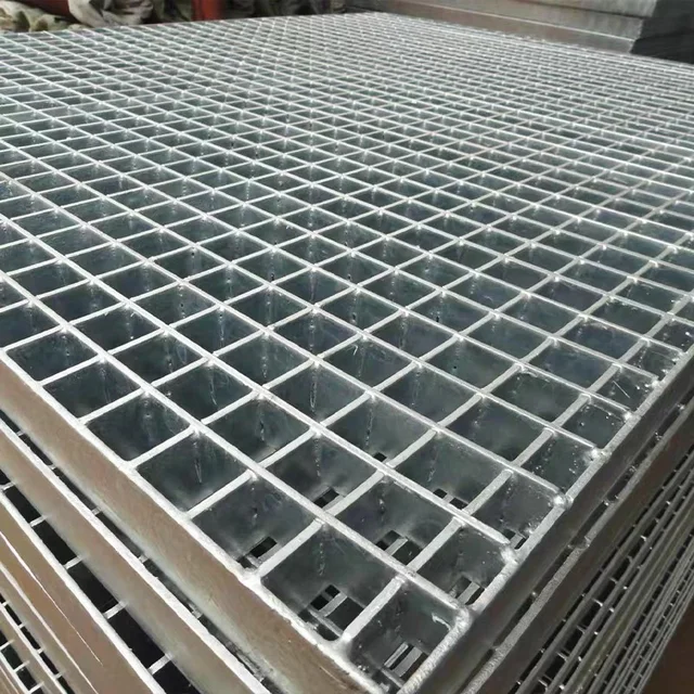 high quality metal hot dipped galvanized floor steel grating heavy duty compound trench cover press locked rebar steel grating