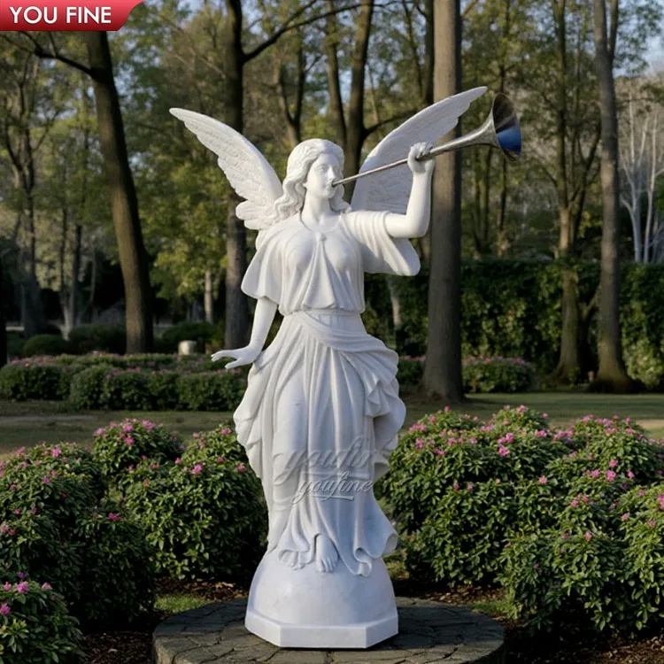 Alibaba.com: Natural Life Size White Garden Marble Angel Wings Statue ...