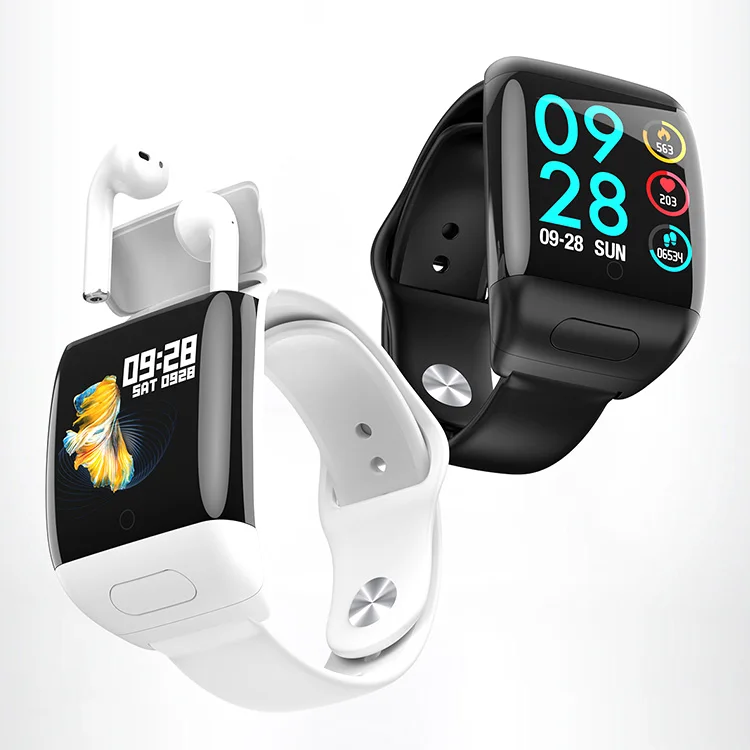 Smart Watch Heart Rate Monitor deals Bluetooth Call + Wireless Earbuds Earphone