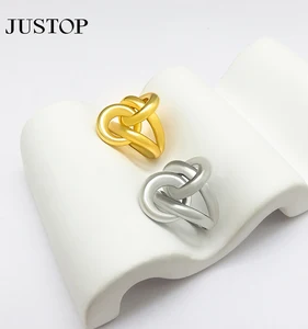 Modern Vintage Braided Twist Knot Finger Rings for Women New Trendy Stainless Steel Gold Silver PVD Waterproof Jewelry