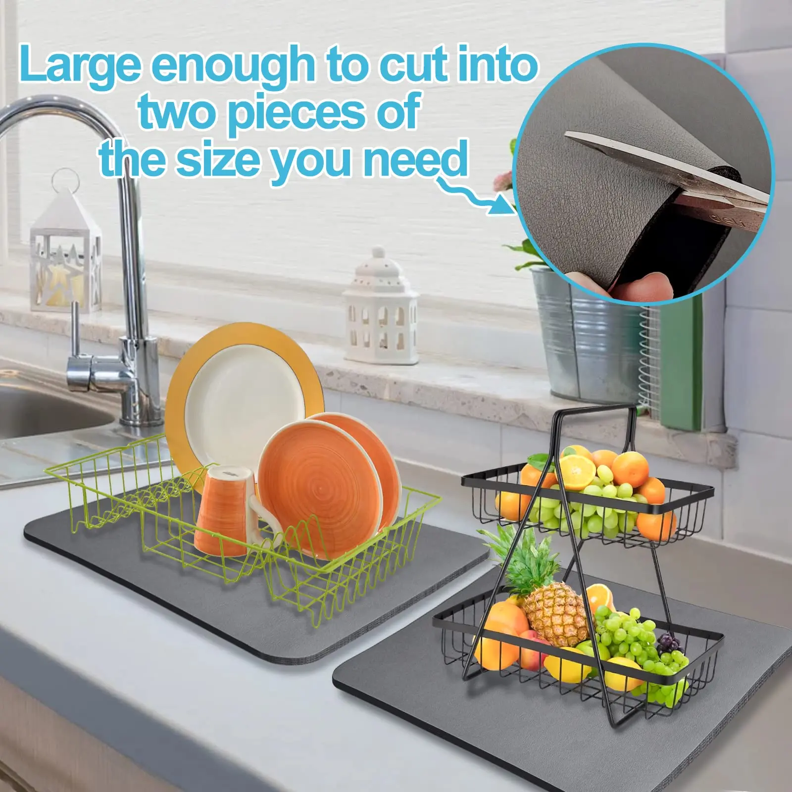 Dish Rack Rubber Draining Mat Eco-friendly Dish Drying Pad Non