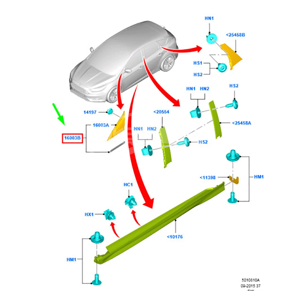 BM51A16003BF LQ-FKS-247L CP9Z16003B BM51A16E053AC 1698452 Plating Rear... — 3