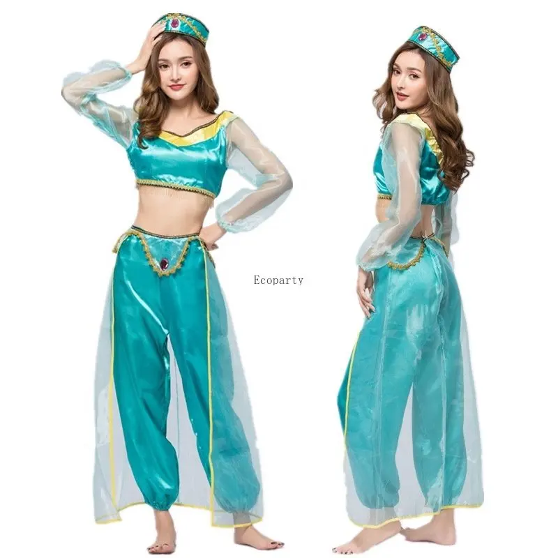 2022 Cosplay Princess Jasmine India Belly Dance Arabian Fancy Dress ...