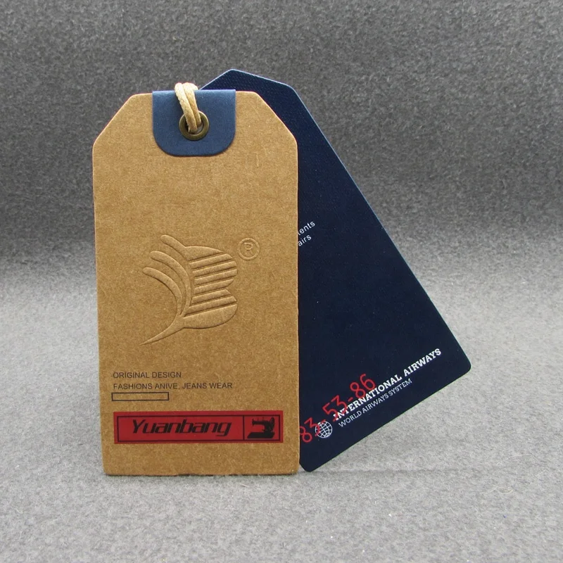 China Custom Printing Fancy Kraft Paper Clothing Hang Tag