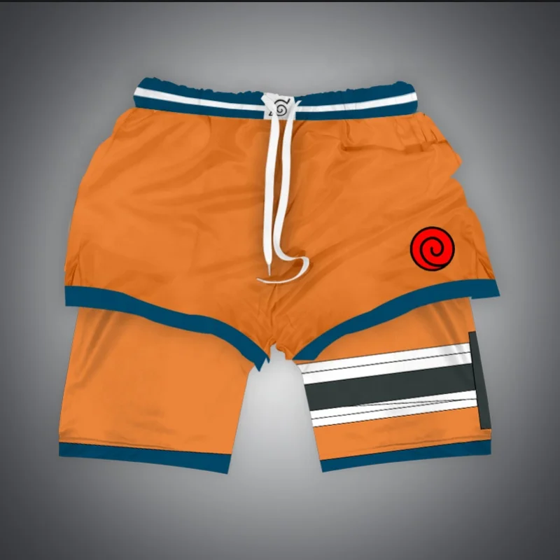 Anime Gym Shorts Men Dragon Anime Ball Anime One Pieced 3d Print 2 In 1