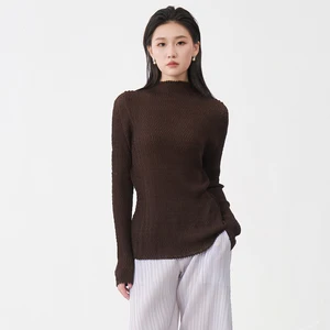 Grace in Every Fold Women's Fashion Top Design Autumn Long-sleeved Solid Color T-shirt Loose Stretch Casual Shirt