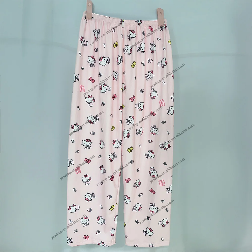 Custom Anime Cartoon Cute Hello Kt Cat All Over Print Sleep Pajama Pants Comfy Sleepwear Bottoms for Valentines Christmas Gift