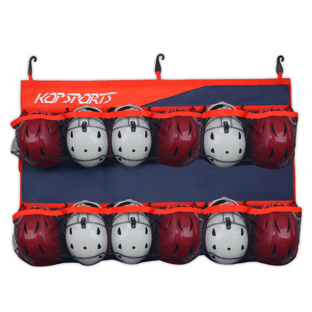 Kopbags Wholesale Custom Hanging Baseball Helmet Bags Holds 12 Helmet Organizer for Baseball and Softball Teams