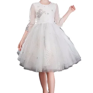 Customization Design Sequined Unicorn Long Sleeve Girls Tulle Dresses Cute Princess Dress Puff Party Dress