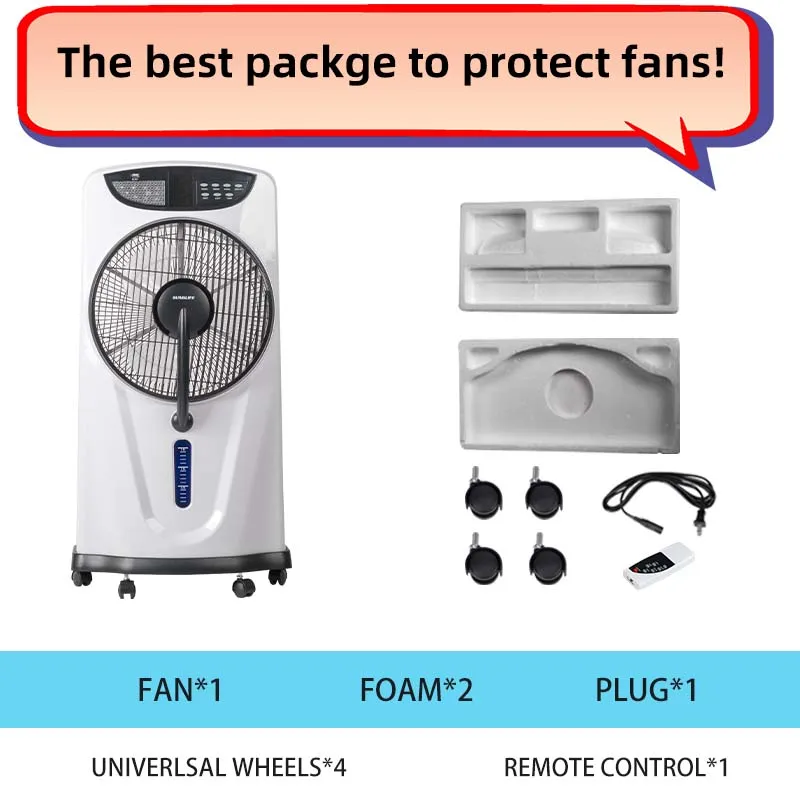 12 Inch Fan Rechargeable Mist Water Spray air Cooling Fan with Night Light