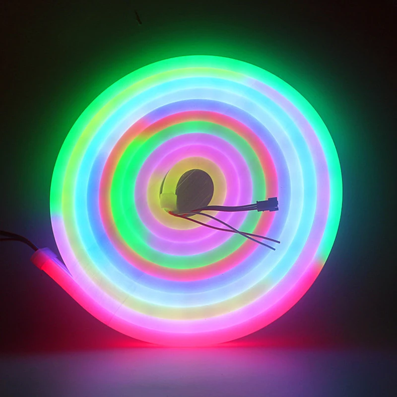 Радуга Smart Digital RGB адресуемых 12V веревочки гибкого трубопровода СИД декорационный наружный водонепроницаемый силиконовая трубка 5 м Гибкий неоновый светодиодный