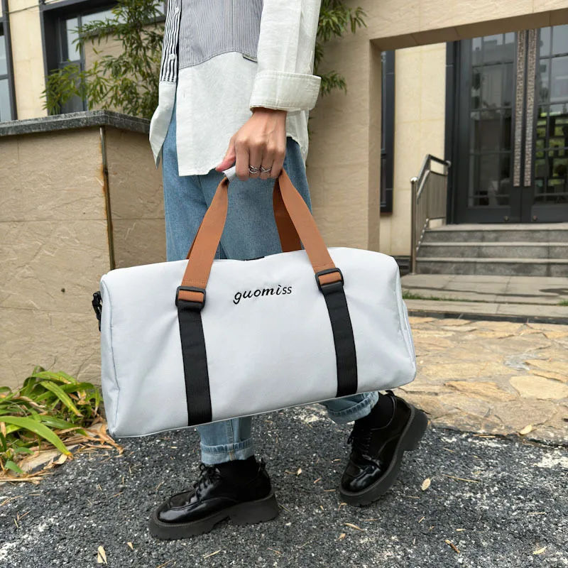 Outdoor Travel Bag, Large Capacity Handbag, Korean Version Crossbody Bag, Men's Portable Oxford Cloth Sports and Fitness Bag