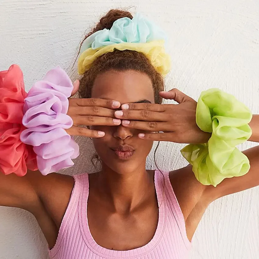 XXXL-Large Jumbo Satin Scrunchies - 18 Colors Oversized Hair Ties for Women Amazon.com : BreodyEco Oversized XXXL Jumbo Satin Hair  main image 3