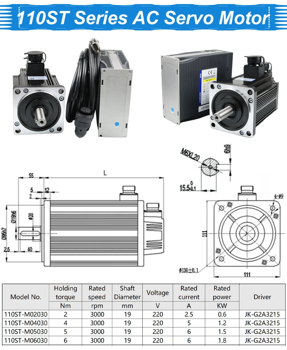 Hot Sale 220v Ac Servo Motor 3.8kw 15.0n.m 2500rpm With Driver And 3m