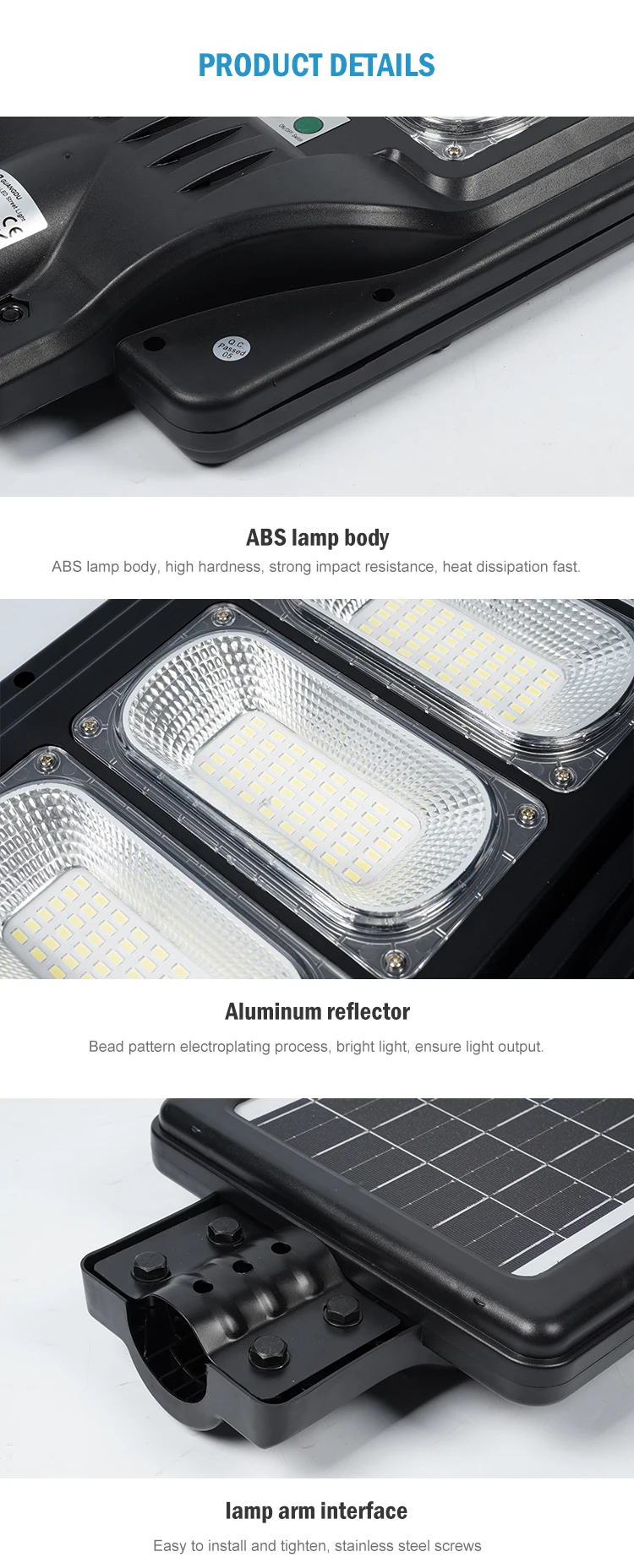 Aluminum Alloy All In One Solar Lamp For All Conditions Battery Capacity 25.6V 32Ah / 48Ah