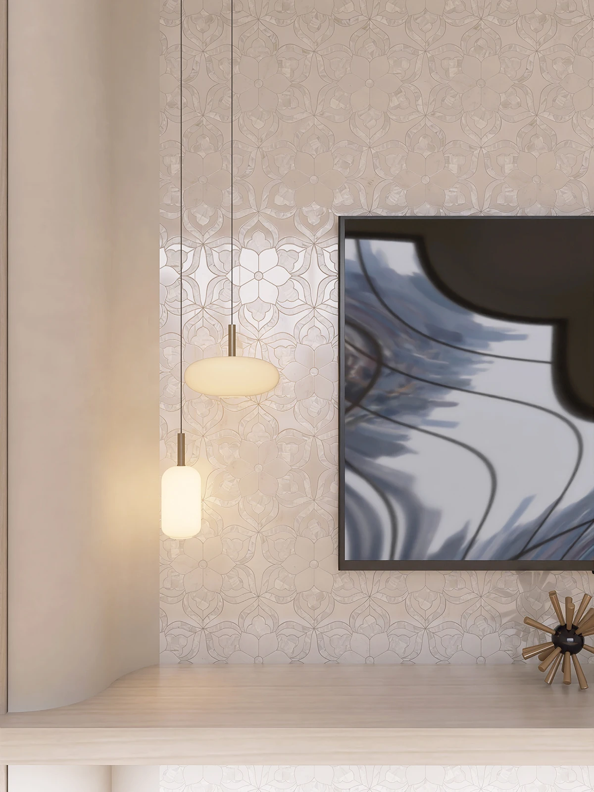 Curated visual reference: Visual Reference: Irregular Shell Mother Of Pearl Mix Marble White Mosaic Tiles