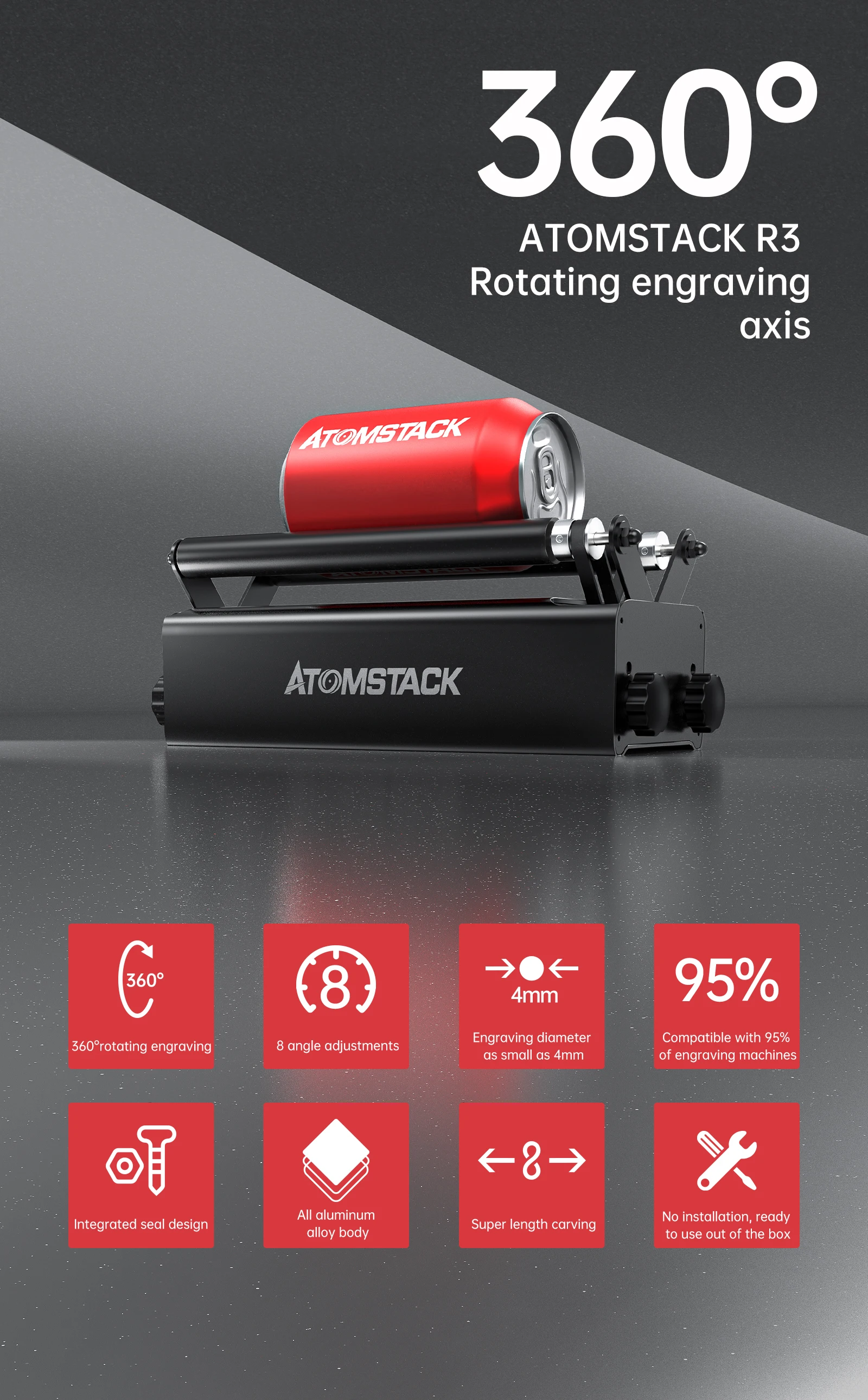 ATOMSTACK R3 Pro Rotary Rolle