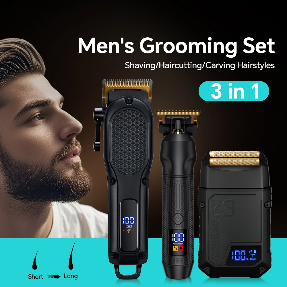 Rechargeable LED Display Electric Hair for Clipper Set New Model Barber Machine for Household Hotel Use English Instructions details